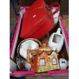A BOX OF ASSORTED GOODS INC AYNSLEY COTTAGE GARDEN ETC