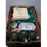 A BOX CONTAINING MALING RINGTONS ETC