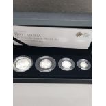 ROYAL MINT UK 2010 BRITANNIA 4 COIN SILVER PROOF SET IN ORIGINAL BOX WITH CERTIFICATE OF