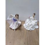 2 ROYAL DOULTON FIGURES A GYPSY DANCE AND MY LOVE