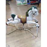 VINTAGE 1950S TIN PLATE ROCKING HORSE