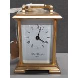 BRASS BLANDFORD CARRIAGE CLOCK WITH KEY
