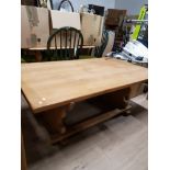 SOLID OAK RECTANGULAR SHAPED COFFEE TABLE