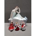 4 ROYAL DOULTON FIGURES INC TRANQUILITY NOELLE THE ERMINE COAT AND PATRICIA