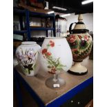 3 DECORATIVE GLASS VASES