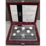 ROYAL MINT 1996 UNITED KINGDOM SILVER PROOF ANNIVERSARY COIN COLLECTION IN ORIGINAL CASE WITH
