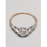 18CT YELLOW GOLD DIAMOND SOLITAIRE RING SIZE K 1/2 GROSS WEIGHT 1.5G