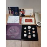 6 VARIOUS UK CORONATION COIN SETS ALL IN ORIGINAL COVERS