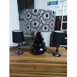 3 MODERN LAMPS 2 BEDSIDE AND TABLE LAMP
