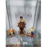 FIVE ROYAL DOULTON ITEMS INCLUDING THE HELMSMAN AND PAPER WEIGHT