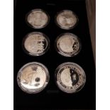 SILVER PROOF SIX PIECE 5 POUND COIN SET THE 100TH ANNIVERSARY OF THE FIRST WORLD WAR IN ORIGINAL