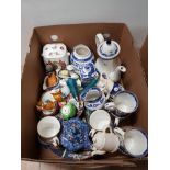 A BOX OF MISCELLANEOUS INC RINGTONS ROYAL WINTON ETC