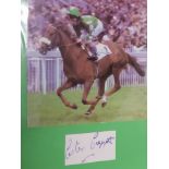 ALBUM CONTAINING A HORSE RACING COLLECTION OF SIGNATURES INCLUDING 3 BY LESTER PIGGOTT PAT EDDERY
