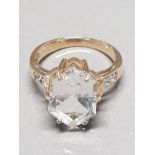 9CT YELLOW GOLD CUBIC ZIRCONIA RING SIZE K GROSS WEIGHT 4.3G