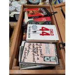 A CRATE CONTAINING ASSORTED BOOKS SUCH AS CHILD 44 ETC