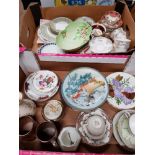 2 BOXES OF MISCELLANEOUS INC CARLTON CABBAGE WARE TUSCAN WARE ETC