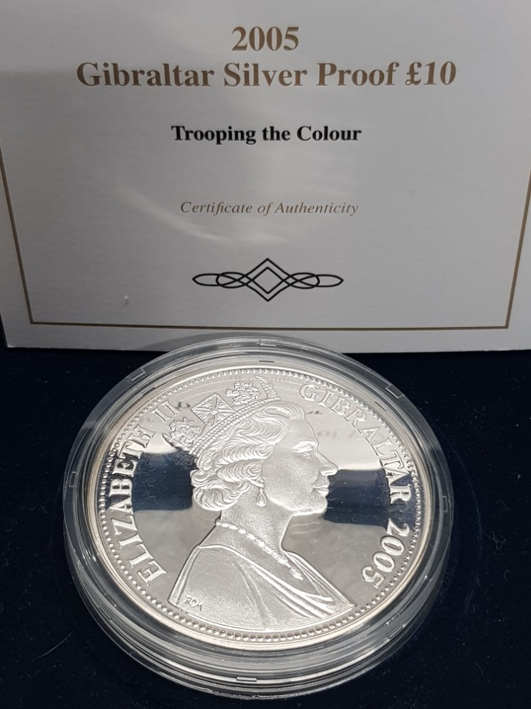 5 OUNCE SILVER 925 GIBRALTAR 10 POUND COIN IN ORIGINAL CASE WITH CERTIFICATE OF AUTHENTICITY - Image 2 of 2