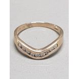 9CT YELLOW GOLD DIAMOND HALF ETERNITY RING APPROXIMATELY .25CTS SIZE N GROSS WEIGHT 1.6G