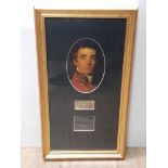 DUKE OF WELLINGTON PRESENTATION PIECE CONTAINING SOME STRANDS OF HIS OWN HAIR IN ATTRACTIVE FRAME