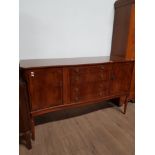 REGENCY REPRODUCTION MAHOGANY SIDEBOARD WITH BRASS DROP HANDLES