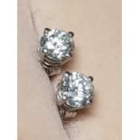 PAIR OF PLATINUM AND DIAMOND EARRINGS 0.6CTS EACH