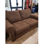 MODERN BROWN FABRIC 2 SEATER SOFA