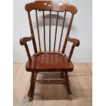 VINTAGE OAK CHILDS SPINDLE BACK ROCKING CHAIR