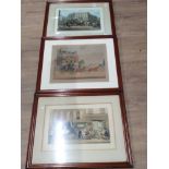 3 FRAMED COACHING ENGRAVINGS QUICKSILVER ROYAL MAIL THE BLENHEIM LEAVING THE STAR HOTEL OXFORD AND