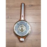 OAK FRAMED BAROMETER WITH BRASS EFFECT DIAL