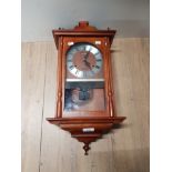 ACCTIM 31 DAYS MAHOGANY EFFECT WALL HANGING CLOCK WITH KEY AND PENDULUM