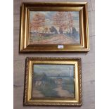 2 GILT FRAMED OIL ON CANVAS BOTH SIGNED