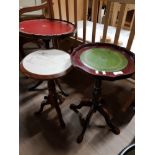 3 PEDESTAL WINE TABLES