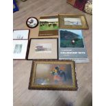 ASSORTMENT OF PICTURES AND CALENDARS INCLUDING WATER COLOURS