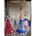 4 ROYAL DOULTON FIGURES INC SAPPHIRE GARNET SARA AND SOUTHERN BELLE