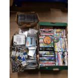 2 BOXES CONTAINING DVDS AND CDS