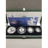 UK 2001 BRITANNIA 4 COIN SILVER PROOF SET IN ORIGINAL CASE WITH CERTIFICATE OF AUTHENTICITY