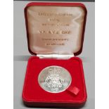 EXCLUSIVE EDITION ROYAL BRITISH LEGION V.E AND V.J DAY COMMEMORATIVE MEDALLION IN ORIGINAL BOX