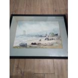 WATER COLOUR SORTING OUT THE CATCH ON THE BEACH SIGNED DUDLEY HARDY 1865-1922