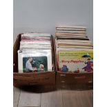 2 BOXES OF ASSORTED LP RECORDS INC BARRY WHITE CANT GET ENOUGH ETC
