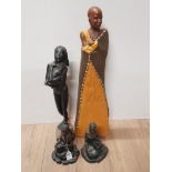 4 FIGURES INC SOUL JOURNEYS MAASI AND NUBA TOGETHER WITH 2 LEONARDO FIGURES