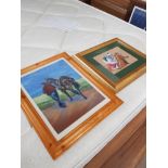 JUDE APPLEBY BOSRA SHAM FRAMED PASTEL TOGETHER WITH HORSE AND GROOM PASTEL BY SAME ARTIST