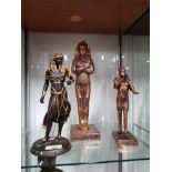 3 EGYPTIAN FIGURED ORNAMENTS INC WEDGWOOD LEGENDS OF THE NILE TUTANKHAMUN ETC