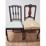 2 EDWARDIAN BEDROOM CHAIRS BOTH MAHOGANY