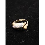 9CT GOLD DOLPHIN RING SIZE L 2.4G