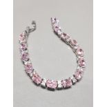 PINK AND WHITE CZ SILVER BRACELET