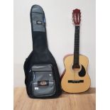 ACOUSTIC BURSWOOD GUITAR IN THE ORIGINAL GIG BAG