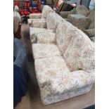 UPHOLSTERED FLORAL PATTERNED 3 PIECE SUITE