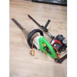 KAWASAKI KHS750A PETROL HEDGE TRIMMER TOGETHER WITH ELECTRIC VIKING HE600 HEDGE TRIMMER