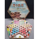 1950S CHINESE MARBLE CHECKERS GAME IN ORIGINAL BOX