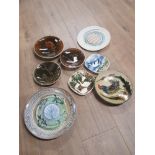 LOT OF 6 STUDIO POTTERY PLAQUES INCLUDING LAUREL KEELEY UPTEN POTTERY PLUS 2 OTHERS